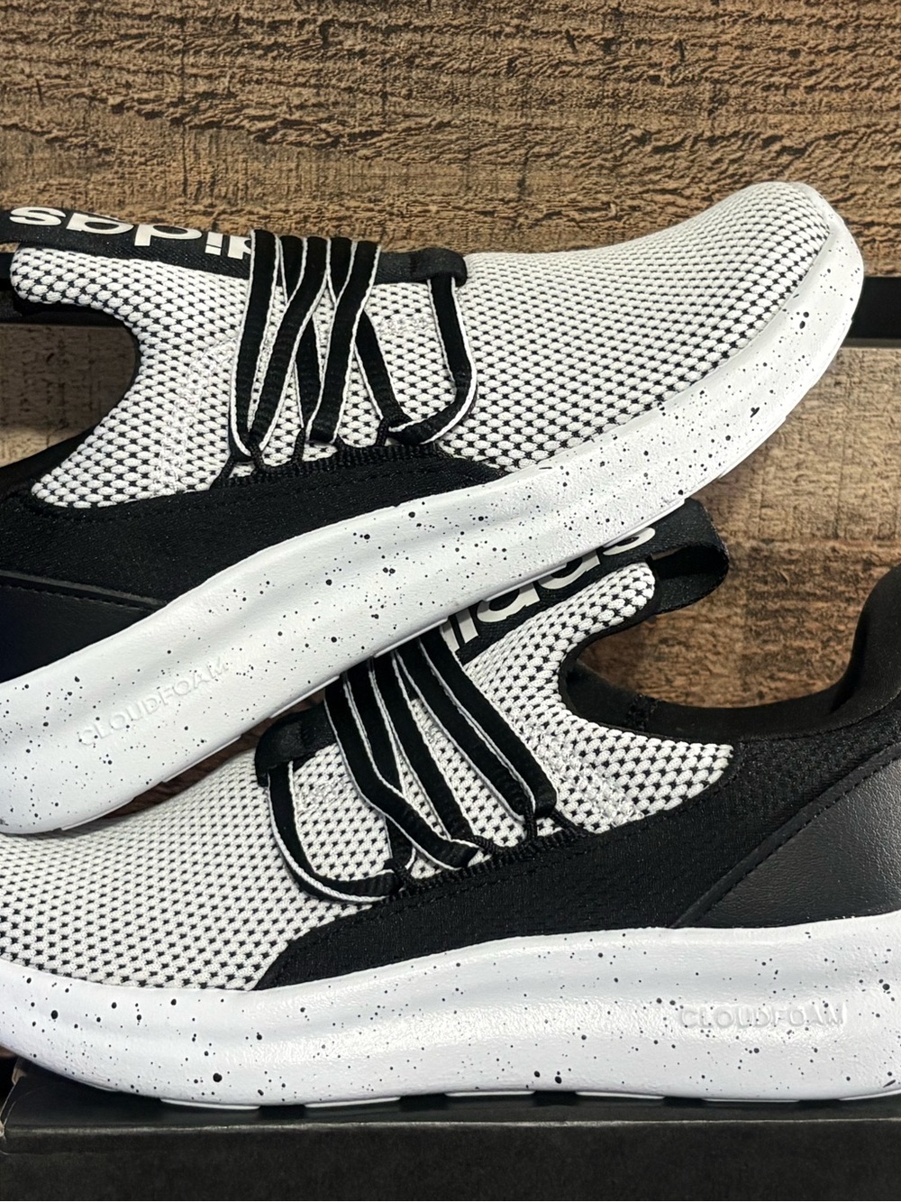 adidas Kids Black and White Cloudfoam Sneakers